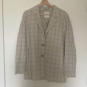 Madewell Dorset Linen Blazer in Windowpane Pattern